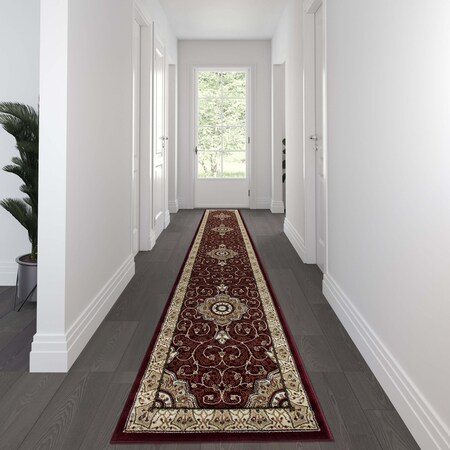 Flash Furniture Burgundy 3' x 15' Persian Style Runner Area Rug NR-RG2803-315-BU-GG